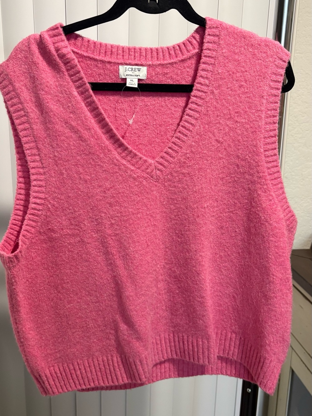 J. Crew Bright Pink Sleeveless V-Neck Sweater Vest